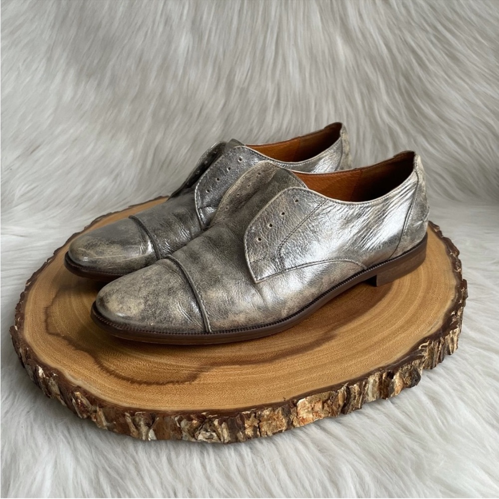 Madewell Silver Leather Flats